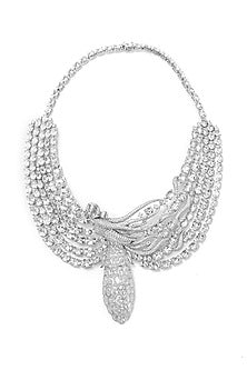 Silver Plated Swarovski Necklace In Sterling Silver