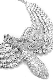 Silver Plated Swarovski Necklace In Sterling Silver