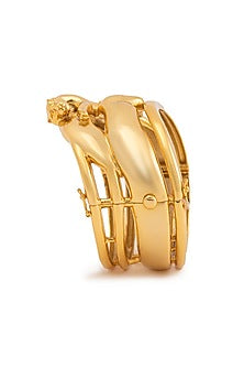 Gold Finish Jaguar Handcuff In Sterling Silver