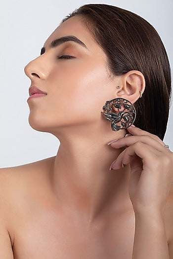 Gunmetal Finish Handcrafted Earrings