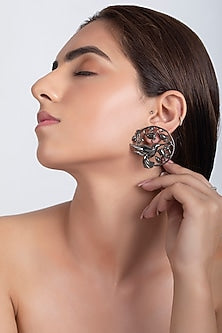 Gunmetal Finish Handcrafted Earrings