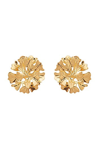 Gold Plated Floral Stud Earrings