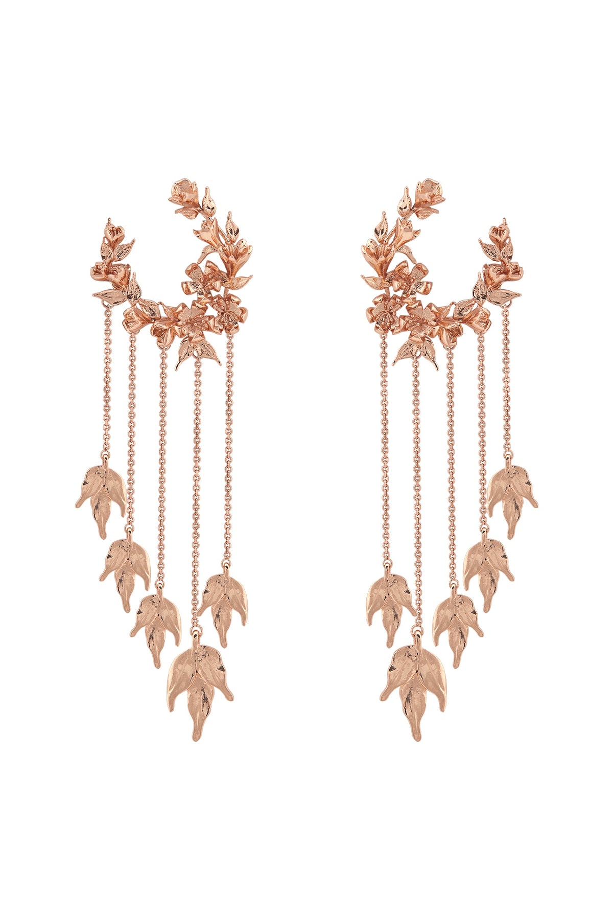 Rose Gold Plated Handcrafted Wreath Earrings
