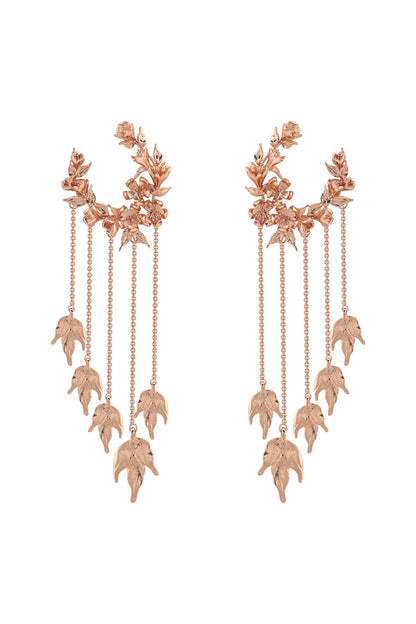 Rose Gold Plated Handcrafted Wreath Earrings