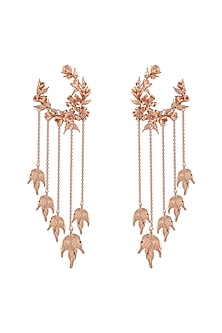 Rose Gold Plated Handcrafted Wreath Earrings