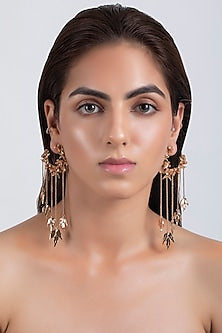 Rose Gold Plated Handcrafted Wreath Earrings
