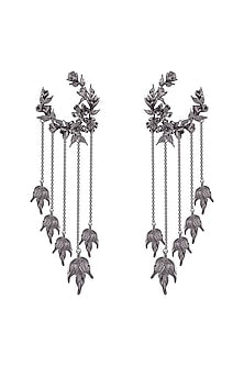 Gunmetal Finish Handcrafted Wreath Earrings