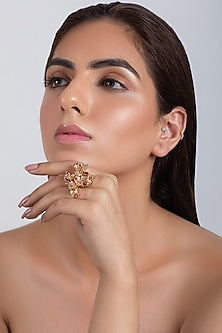 Rose Gold Plated Floral Ring