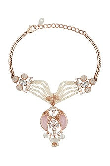 Rose Gold Finish Swarovski Crystal Choker Necklace