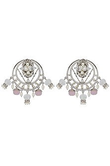 Gunmetal Finish Swarovski Crystal Earrings