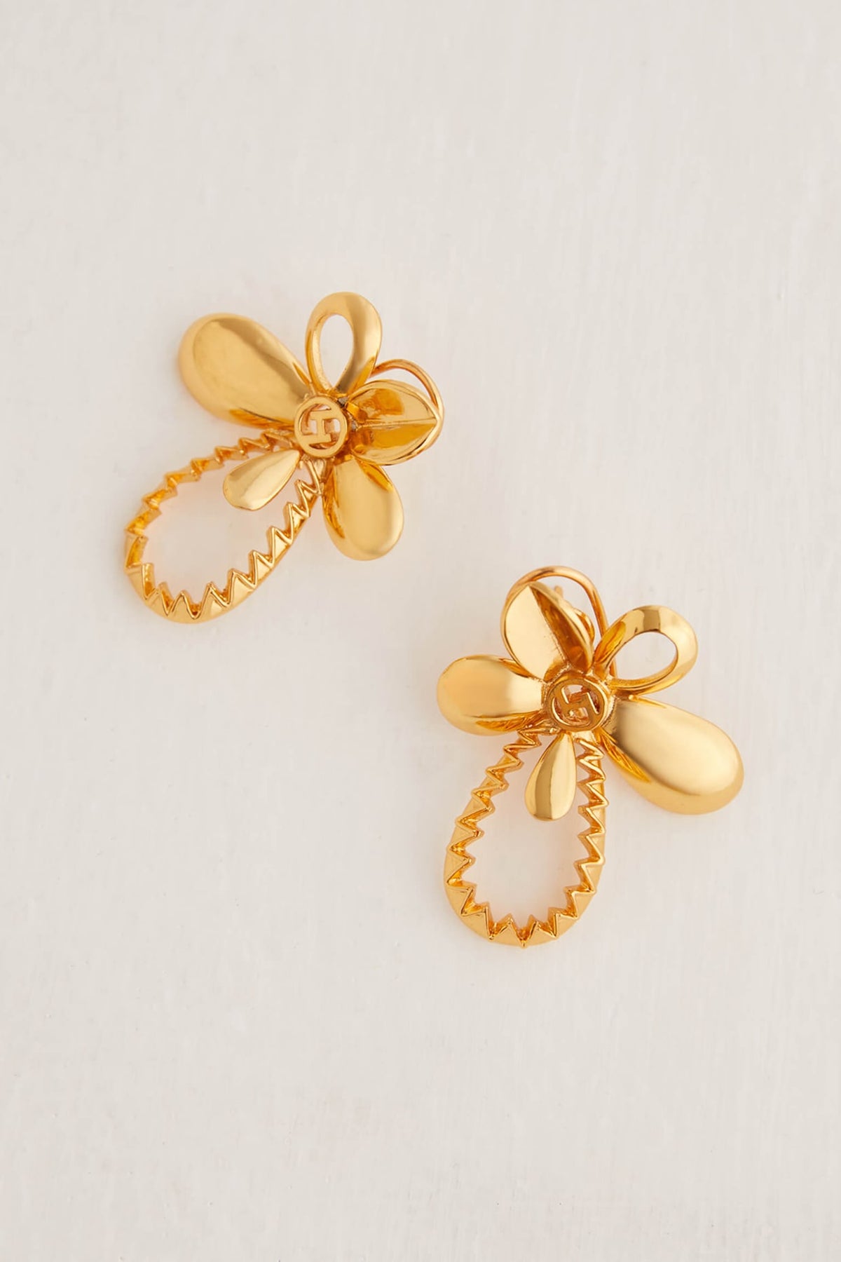 Gold Plated Tuberose Stud Earrings