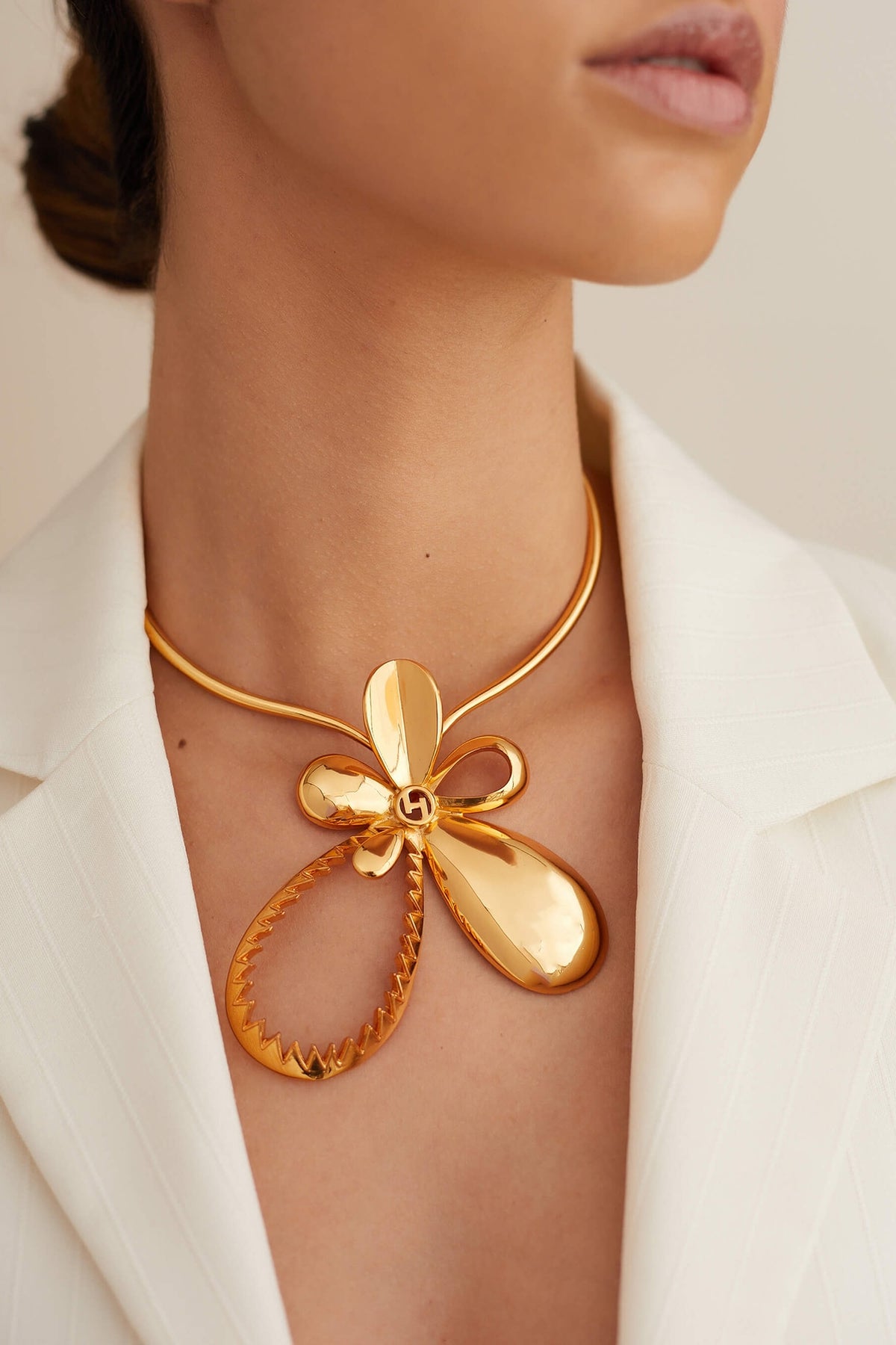 Gold Plated Tuberose Necklace