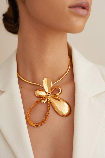 Gold Plated Tuberose Necklace