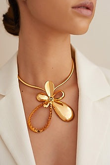 Gold Plated Tuberose Necklace