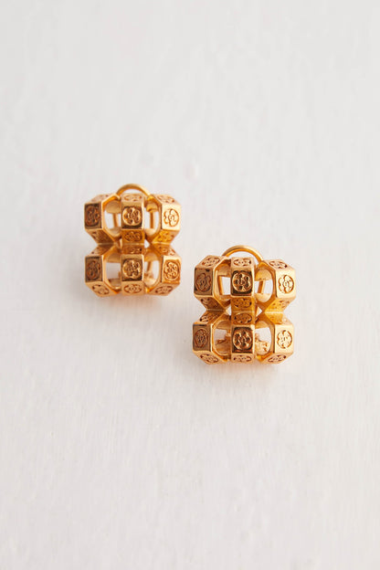 Gold Plated Bolt Stud Earrings