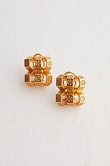 Gold Plated Bolt Stud Earrings
