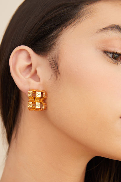 Gold Plated Bolt Stud Earrings