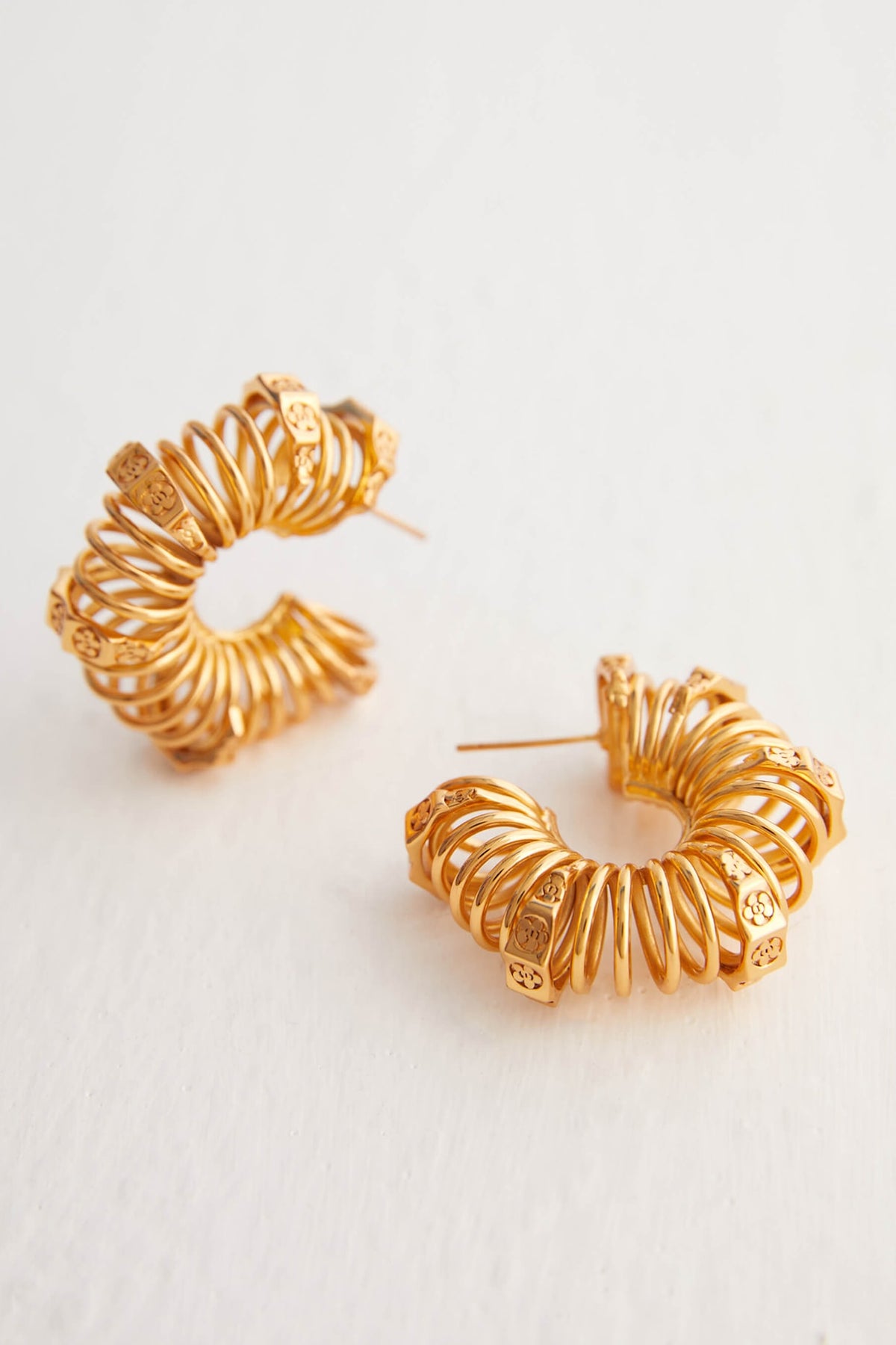 Gold Plated Spring Hoop Earrings