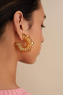 Gold Plated Spring Hoop Earrings