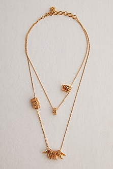 Gold Plated Bolt Layered Necklace
