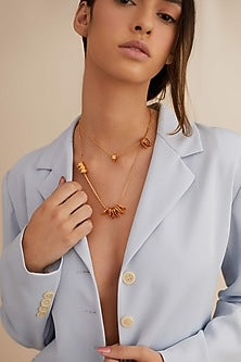 Gold Plated Bolt Layered Necklace