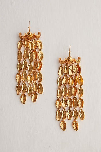 Gold Plated Dewdrop Statement Earrings