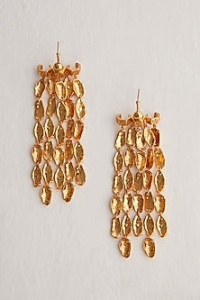 Gold Plated Dewdrop Statement Earrings