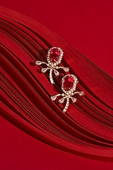 Vintage Rose Gold Plated Crystal Faena Mini Stud Earrings