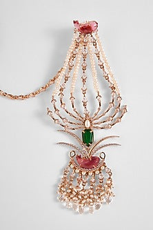 Rose Gold Plated Crystal & Cubic Zircon Palm Le Grande Sahara Dangler Earrings