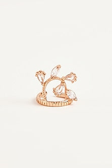 Rose Gold Plated Cubic Zircon Acai Midi Ring