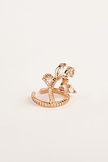 Rose Gold Plated Cubic Zircon Acai Midi Ring