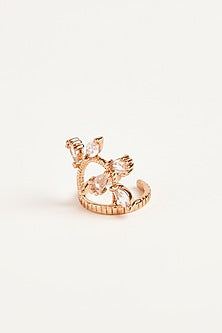 Rose Gold Plated Cubic Zircon Acai Midi Ring