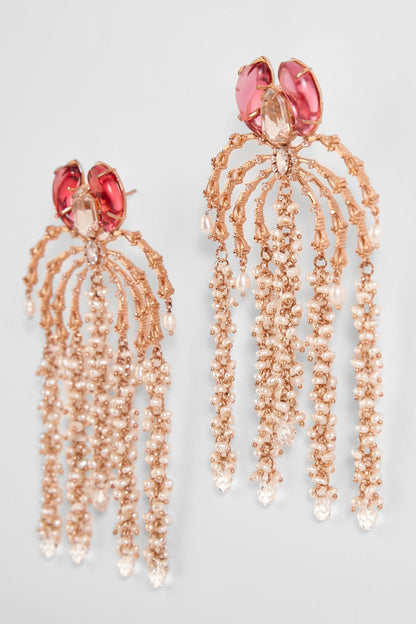 Rose Gold Plated Cubic Zircon Faena Dewdrop Earrings