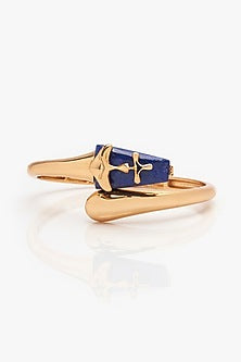 Gold Plated Shroom Motif & Lapis Lazuli Stone Handcuff