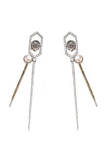 Silver Plated Swarovski Crystal Dangler Earrings