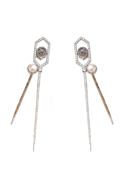 Silver Plated Swarovski Crystal Dangler Earrings