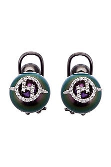 Gunmetal Plated Swarovski Crystal Stud Earrings
