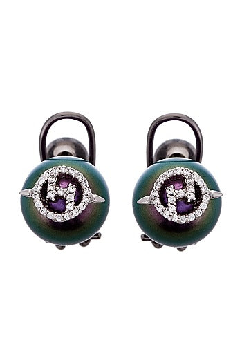 Gunmetal Plated Swarovski Crystal Stud Earrings