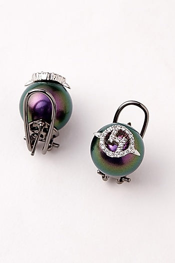 Gunmetal Plated Swarovski Crystal Stud Earrings