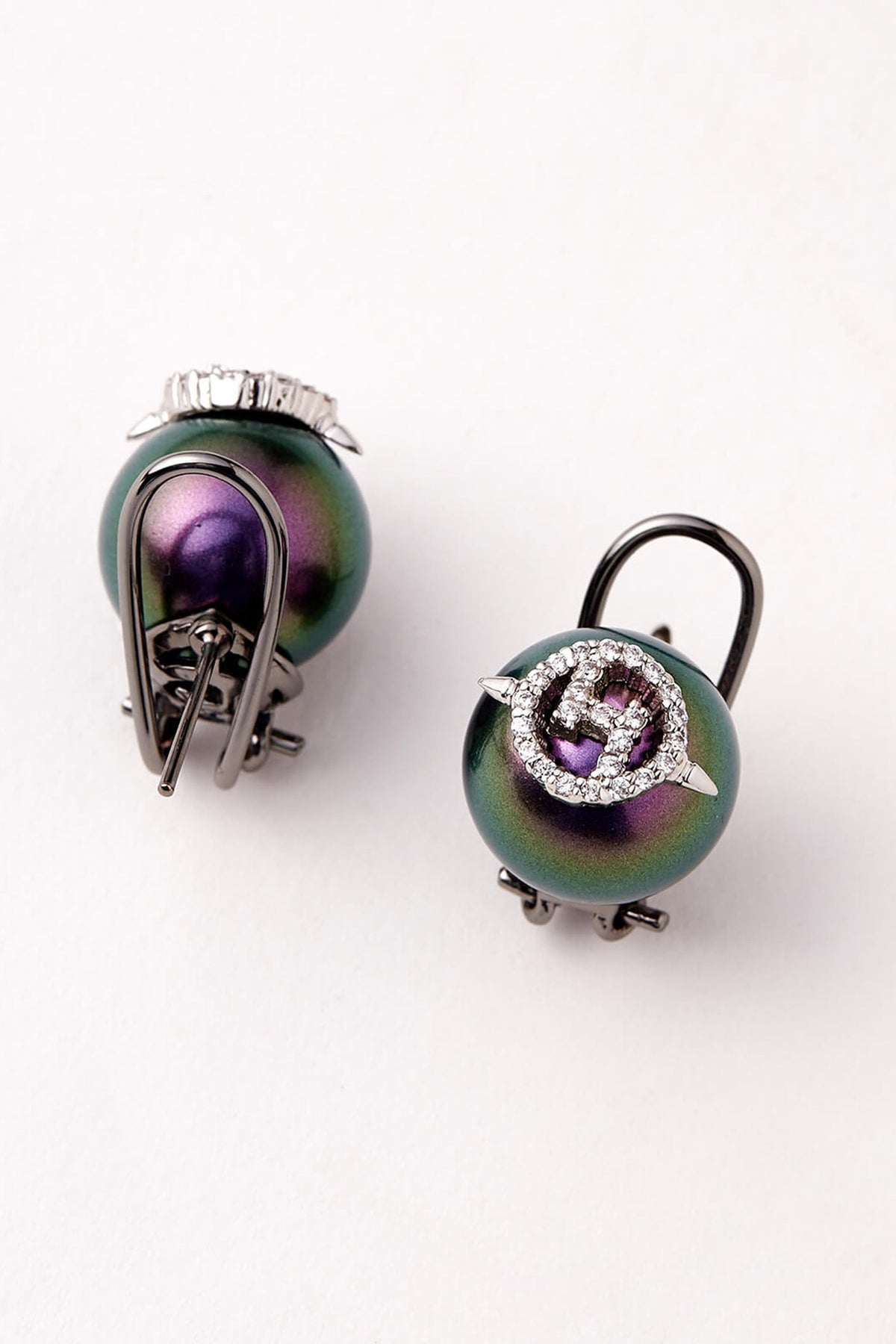 Gunmetal Plated Swarovski Crystal Stud Earrings