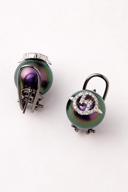 Gunmetal Plated Swarovski Crystal Stud Earrings