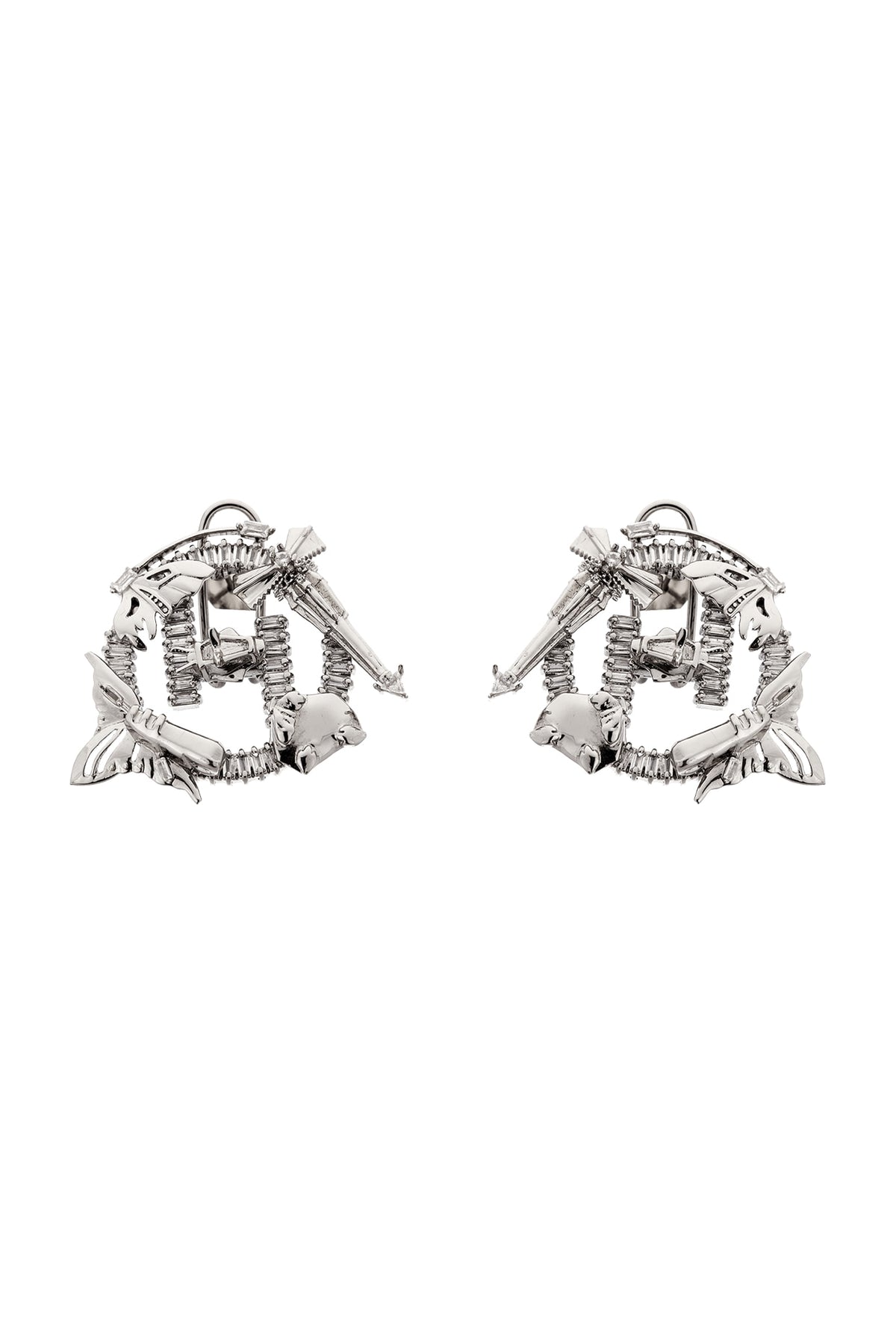 Silver Plated Crystal Stud Earrings