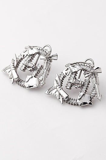Silver Plated Crystal Stud Earrings