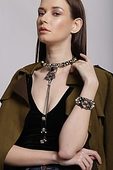 Gunmetal Plated Choker Necklace