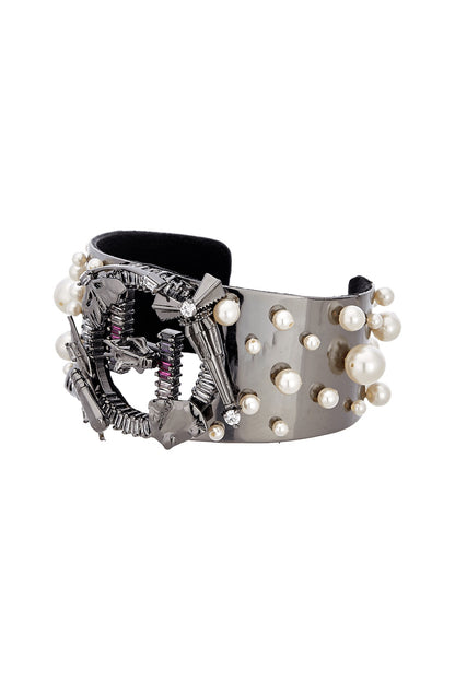 Gunmetal Plated Pearl Bracelet