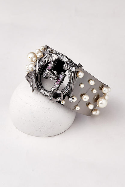 Gunmetal Plated Pearl Bracelet