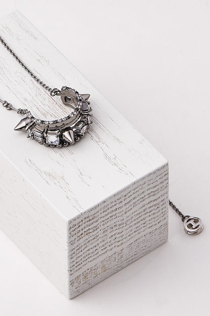 Gunmetal Plated Pendant Necklace