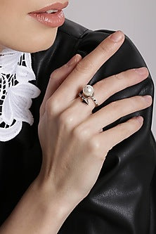 Silver Plated Swarovski Crystals Ring