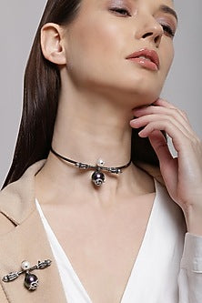 Gunmetal Plated Swarovski Brooch