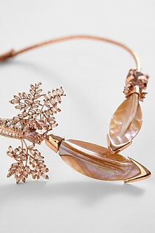 Rose Gold Plated Cubic Zircon Le Palm Serefina Open Choker Necklace